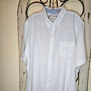 American Threads White Button Down Lightweight Shirt Men's XXL